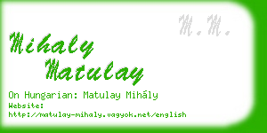 mihaly matulay business card